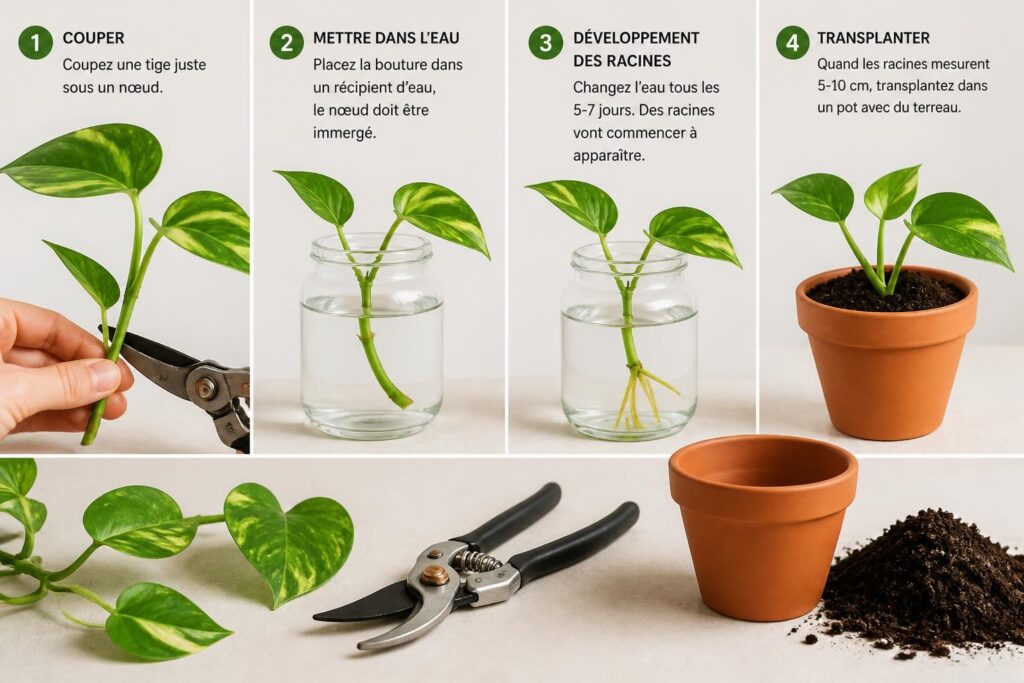 découvrez comment réussir la bouture de pothos facilement grâce à notre guide pas à pas, pour obtenir une plante saine et vigoureuse.