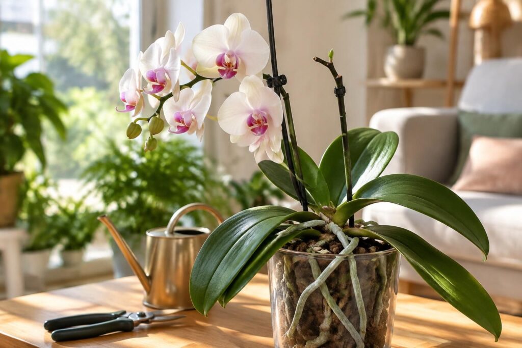 découvrez comment faire refleurir votre orchidée phalaenopsis grâce à des conseils simples sur la lumière, l’arrosage et la taille de la hampe.